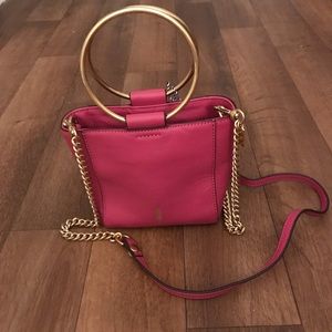 Genuine leather mini tote bag